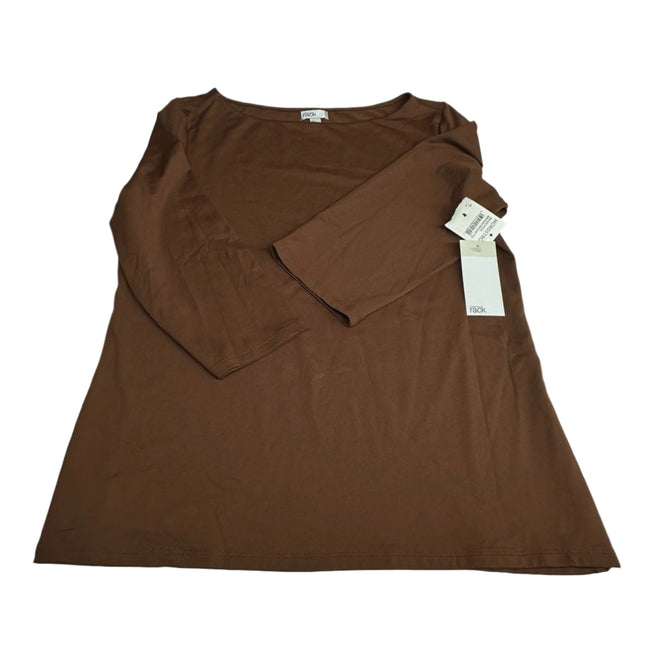 Nordstrom Rack Women's Brown Brunette Boat Neck 3/4 Sleeve Top XL - New
