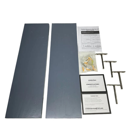 ORIDÓM Floating Shelves for Wall, Set of 2, Gray – Wall Mounted Shelf for Bathroom, Kitchen, or Bedroom Decor Open Box