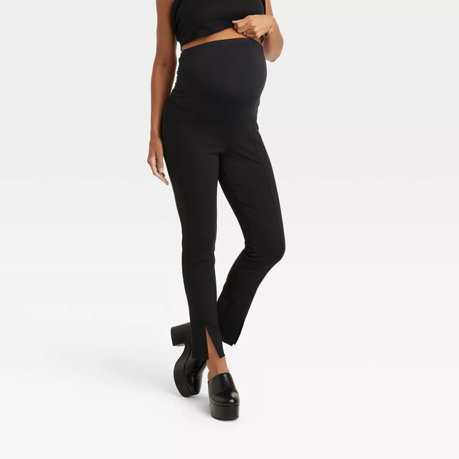 Over Belly Split Front Ponte Maternity Pants - Isabel Maternity by Ingrid & Isabel™, New, Black- Size XXL