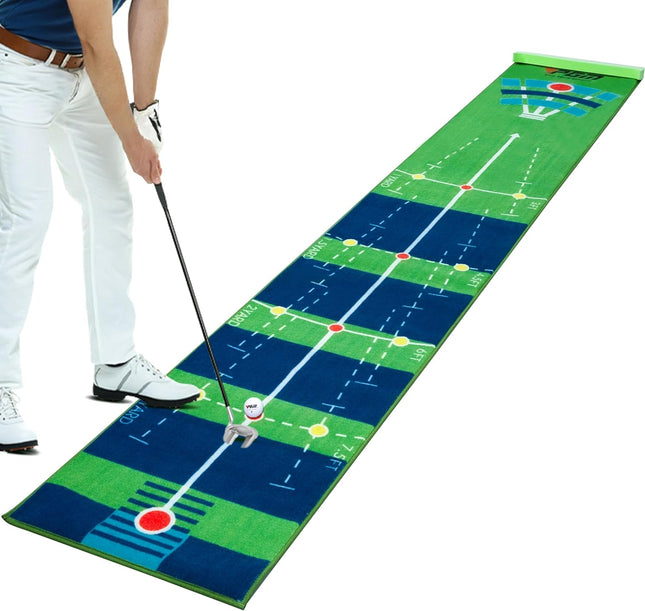PGM Golf Putting Mat - 10 ft Indoor Putting Green with Blocking Ball Design, Durable Crystal Velvet, New