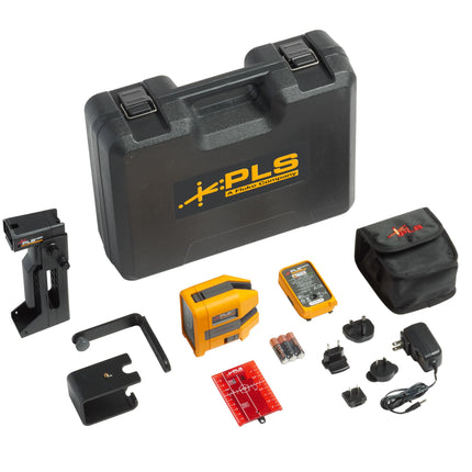 PLS 6R Red Cross Line & Point Laser Level Kit with Rechargeable Battery 

