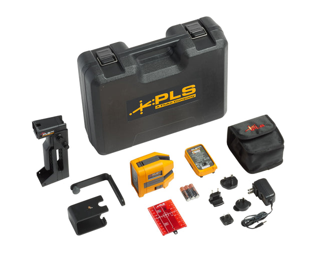 PLS 6R Red Cross Line & Point Laser Level Kit with Rechargeable Battery 

