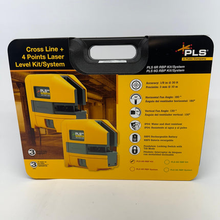 PLS 6R Red Cross Line & Point Laser Level Kit with Rechargeable Battery – New

