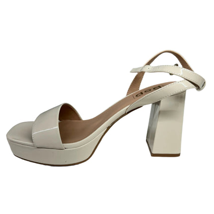 POP Casen Ivory Block Heel Sandals Size 10M Women's New
