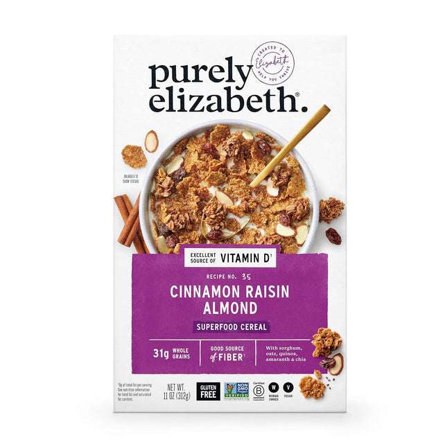 PURELY ELIZABETH Oatmeal Raisin Cereal - 11 OZ, Exp 01/16/2025, New