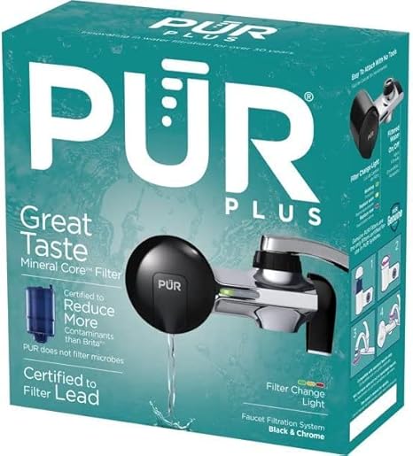 PUR Faucet Water Filter PFM200B - Black and Chrome (New)