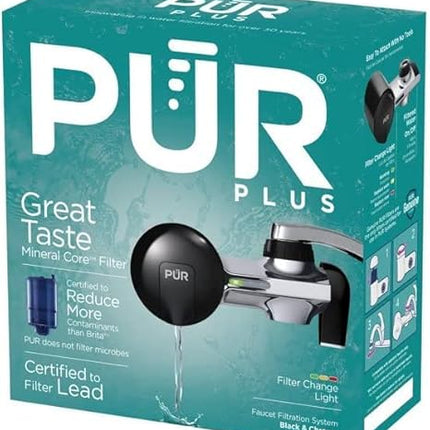PUR Faucet Water Filter PFM200B - Black and Chrome (Open Box, Slightly Used)