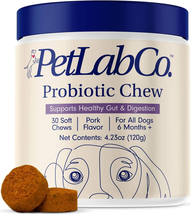 PetLab Co Probiotic Chew Pork Flavor Dogs 12+ Weeks 30 Soft Chews Exp. 08/2026