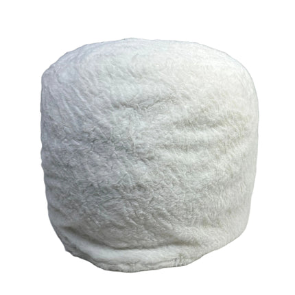 Plush Faux Fur White Bean Bag  - Open Box