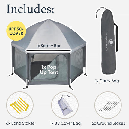 Pop 'N Go Playpen - Indoor & Outdoor Baby Playpen, Anchor Grey, New