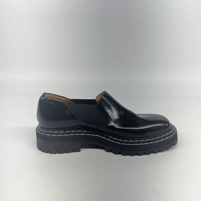 Proenza Schouler Black Leather Platform Slip-On Loafers Size 10 New Without Box