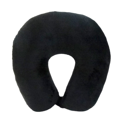 Protege Memory Foam Neck Pillow, 100% Polyester Fleece Knit, Black