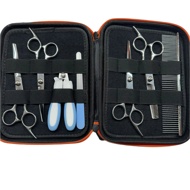 Quecy Dog 4CR Stainless Steel Grooming Scissors Kit – New