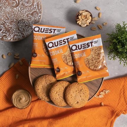  Quest Nutrition Peanut Butter Protein Cookie - 3 Pack, 15g Protein, Low Sugar - New, Exp. 04/12/2025