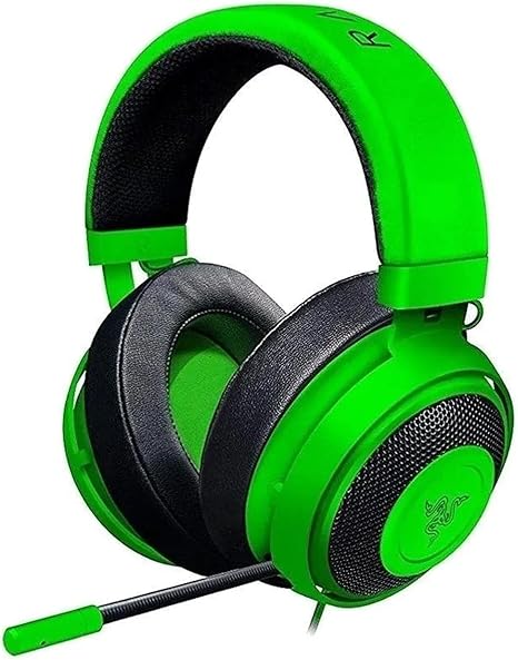 Razer Kraken Gaming Headset - Lightweight Aluminum Frame, Retractable Mic, Green (New)