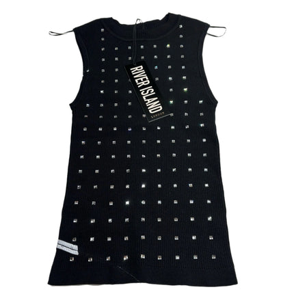 River Island Women's Black Embellished Knit Tank Top Size US 4 – New