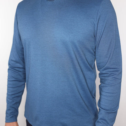 Robert Barakett Adison LS Open Collar Polo Night Teal Size M New