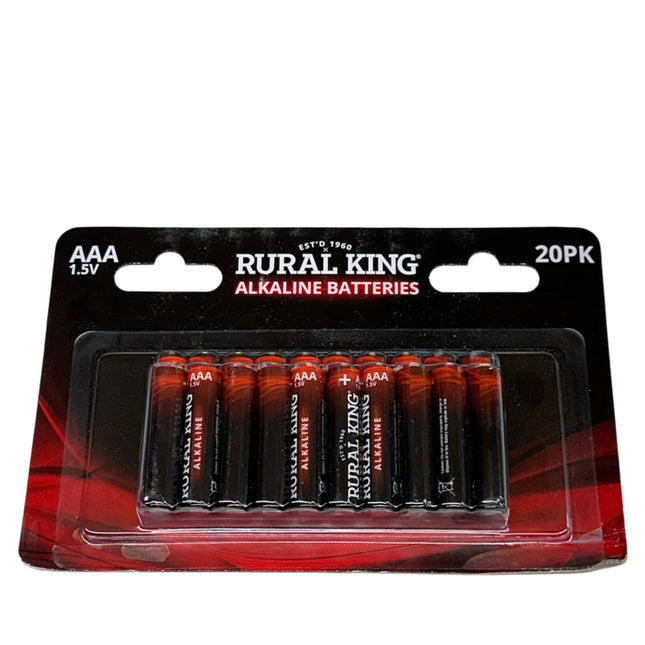 Rural King AAA Alkaline Batteries 1.5V – 20 Pack – New

