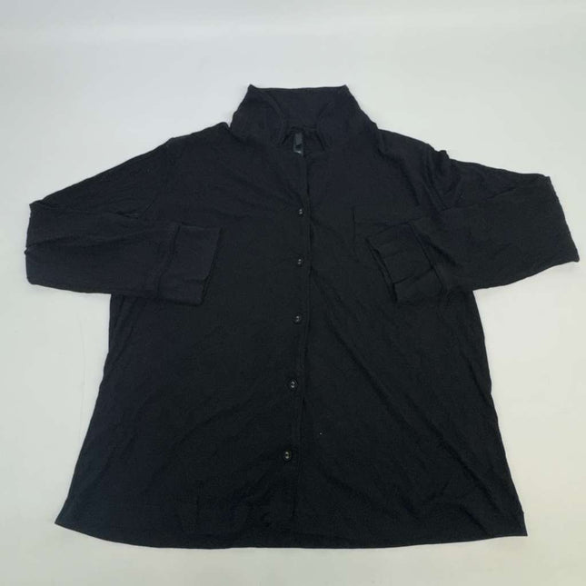 SKIMS Ribbed Button Front Lounge Top Black Size M New Without Tags