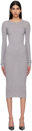 SKIMS Sheer Modal Long Sleeve Maxi Dress Gray Size XS New