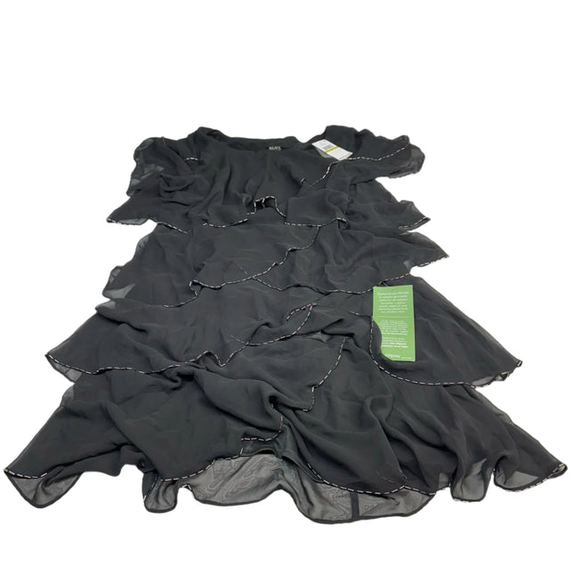 SLNY Black Tiered Ruffle Dress Size 14 New

