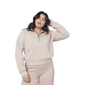 SPANX AirEssentials 1/2 Zip Lunar Size 1X New
