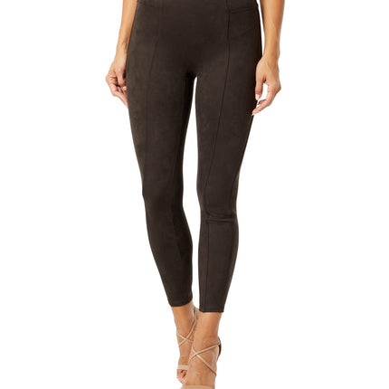 SPANX Faux Suede Leggings Chocolate Brown Women's Size L New