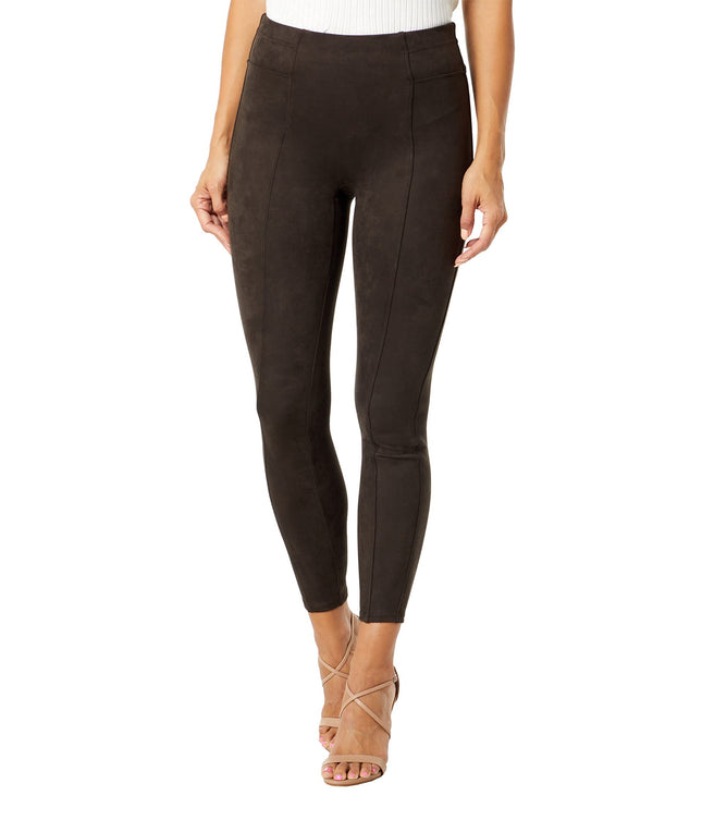 SPANX Faux Suede Leggings Chocolate Brown Women's Size L New