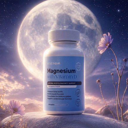 Sculptique Magnesium With Vitamin D - Immunity Support - 30 Capsules