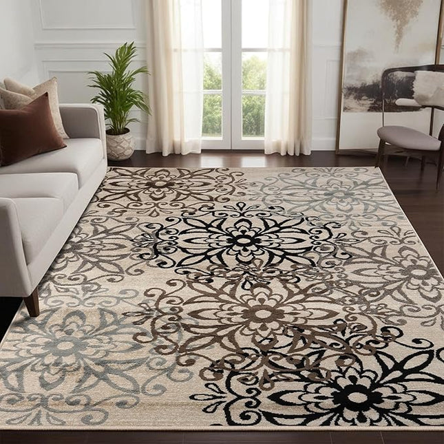 SUPERIOR Indoor Small Area Rug, Leigh Collection, 3' x 5', Multi-Colored (New)