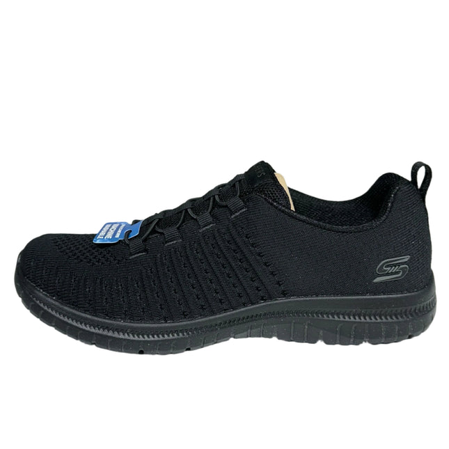 Skechers Women's Virtue Memory Foam Black Sneakers Size 8 New