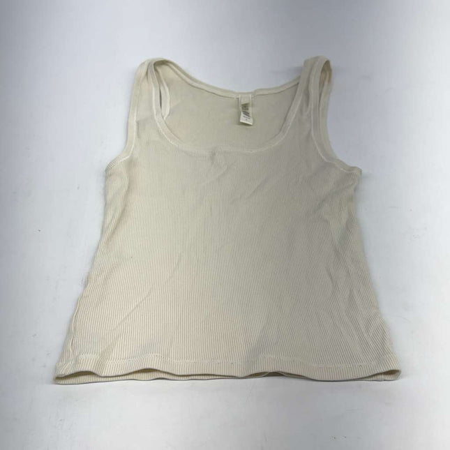 Skims Ribbed Cotton Tank Top Cream Size L New Without Tags