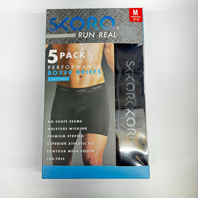 Skora 5-Pack Performance Men's Boxer Briefs New Size M
