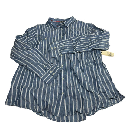 St. John's Bay Men's Classic Shirt Blue White Stripe Size XL (New)
