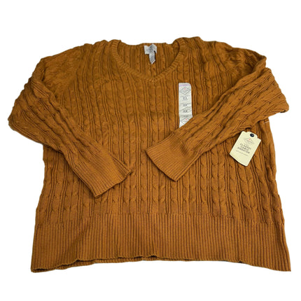 St. John's Bay Women's Classic Cable Sweater Deep Bronze Size 2X New
