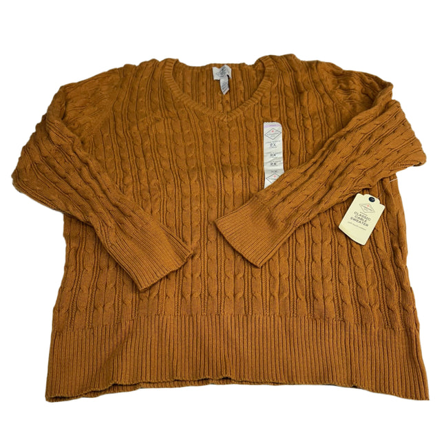 St. John's Bay Women's Classic Cable Sweater Deep Bronze Size 2X New
