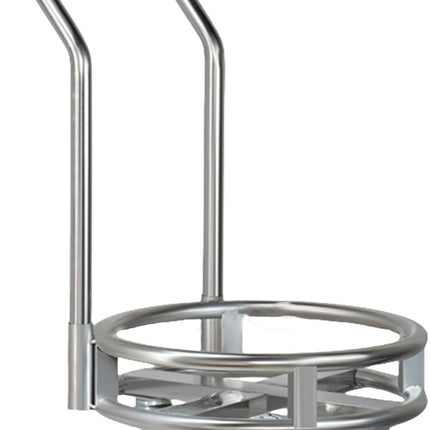 Stainless Steel Stock Pot Stand w/ Wheels 21x48cm Mobile Rack Silver Open Box