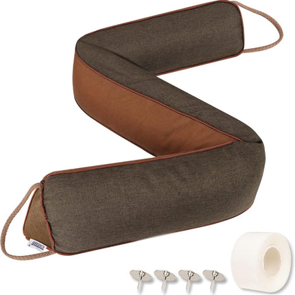 TORRAMI 30" Door Draft Stopper - Soundproof Draft Guard Seal for Doors and Windows, Triangle Coffee | New