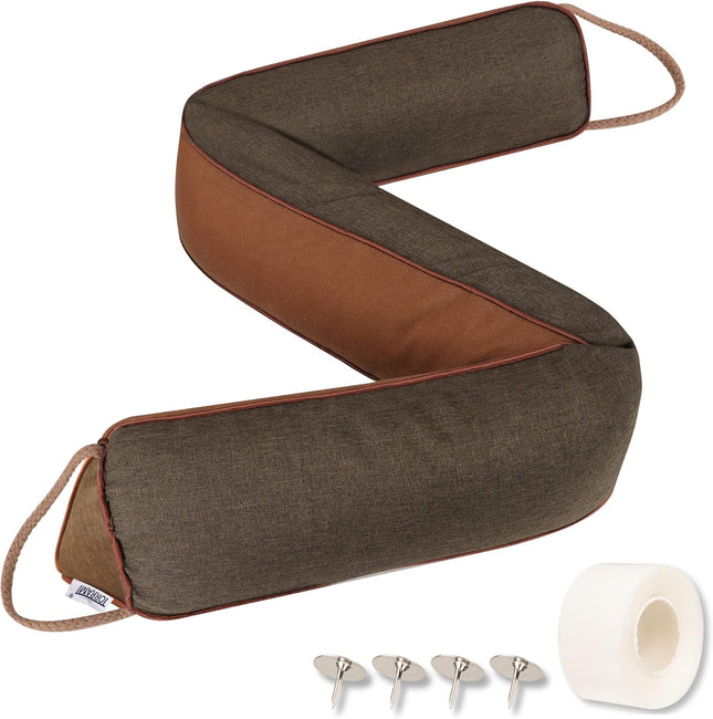 TORRAMI 30" Door Draft Stopper - Soundproof Draft Guard Seal for Doors and Windows, Triangle Coffee | New