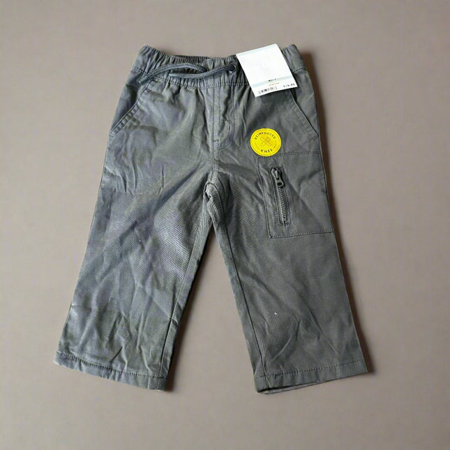 Toddler Boys' Gray Pull-On Cargo Pants Stretch - Cat & Jack™, New- 12M