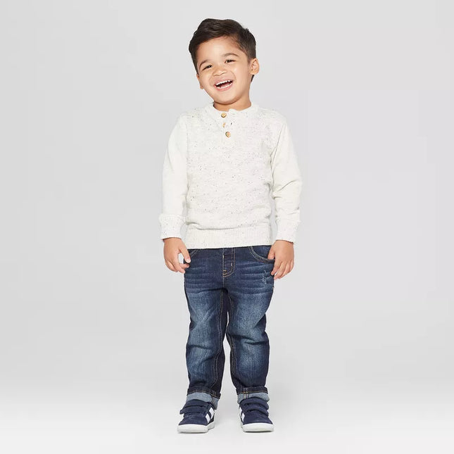 Toddler Boys' Straight Fit Jeans - Cat & Jack™, Dark Blue, New


