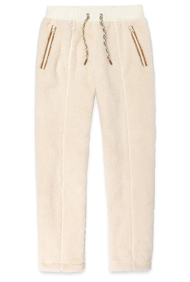 UGG Keane Fleece Lounge Pant Cream/Chestnut Size S New