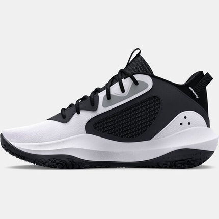 Under Armour Lockdown 6 Basketball Shoes Black/White Size 4Y Unisex New