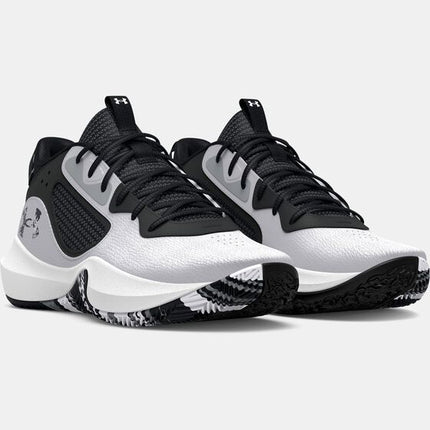 Under Armour Lockdown 6 Basketball Shoes Black/White Size 4Y Unisex New