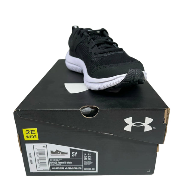 Under Armour Assert 10 Wide Jet Gray/White Size 5Y 2E Wide Boys' New

