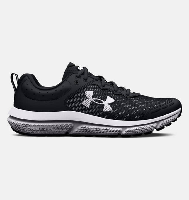 Under Armour Boys' Assert 10 Running Shoes - Black/White, Size 5Y, New

