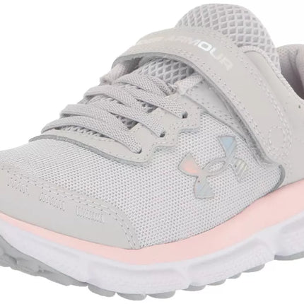 Under Armour Girls' Pre School Assert 10 Alternate Closure (100) Halo Gray/Pink SIZE 13.5K New
