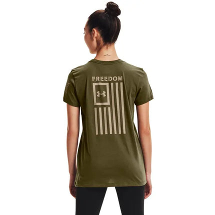 Under Armour Women's Freedom Flag Short Sleeve T-Shirt - Marine OD Green - New