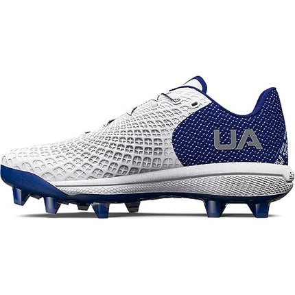 Under Armour Women's Glyde 2.0 MT TPU Softball Cleats - White/Royal/Metallic Silver, Size 7, New

