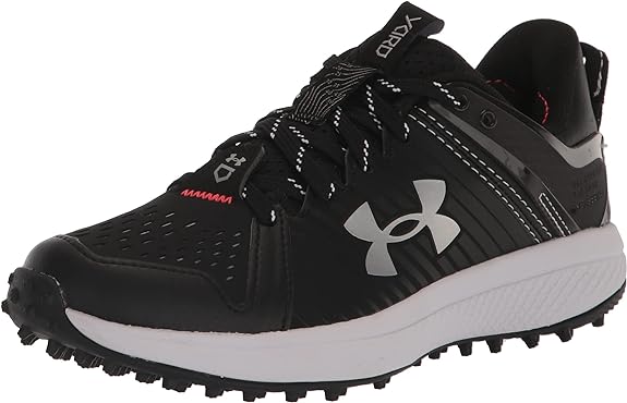 Under Armour Yard Turf Jr. Baseball Shoe Black/White Size 1.5Y Boys New
